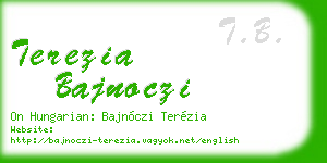 terezia bajnoczi business card