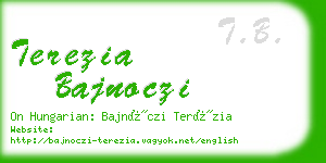 terezia bajnoczi business card